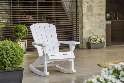 Keter Alpine Rocking Adirondack Chair - White