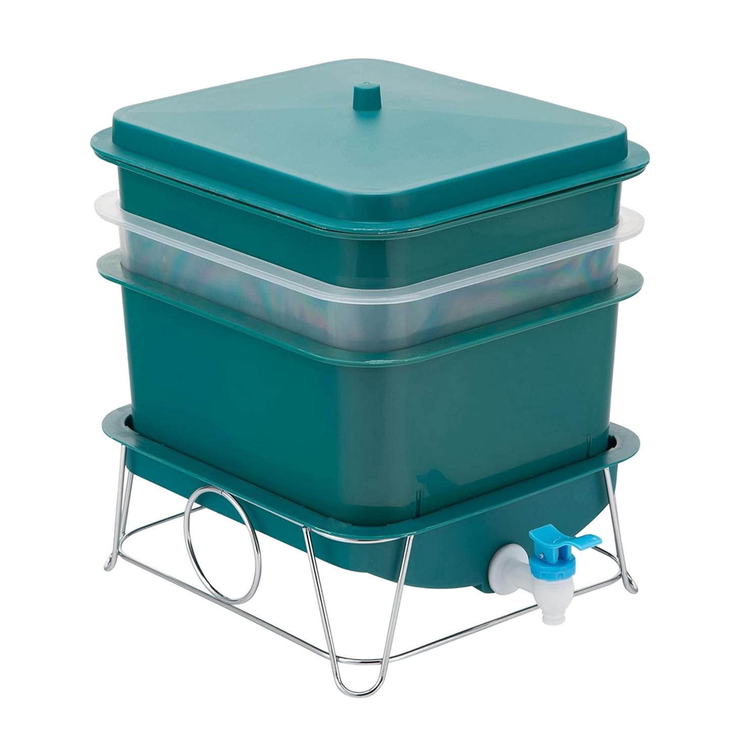 MINI 3 Tier Worm Farm (Teal) With 500 worms