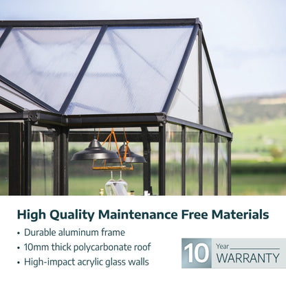 Triomphe Orangery Garden Chalet Greenhouse - Black Frame