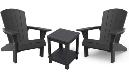 PRE ORDER: NOV. - Keter Troy Adirondack Set with Deluxe Table - Graphite