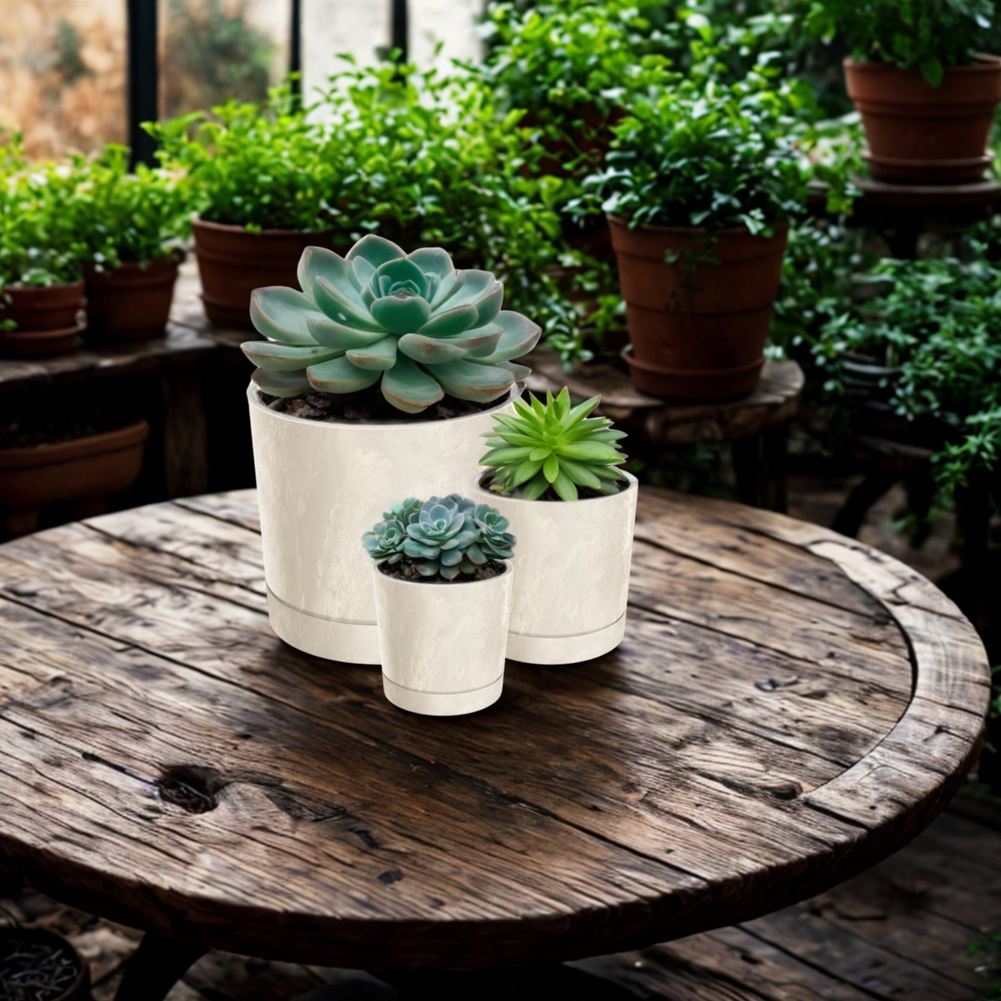 Tubo P Planter - Beton Cream - mazeproducts