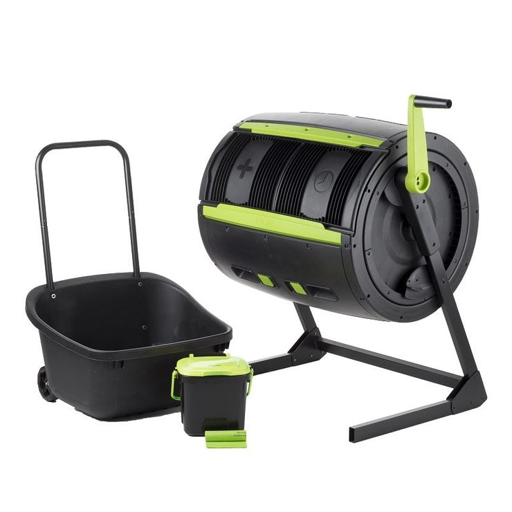 245L MAZE Compost Tumbler (Mega Bundle, 7L Caddy)