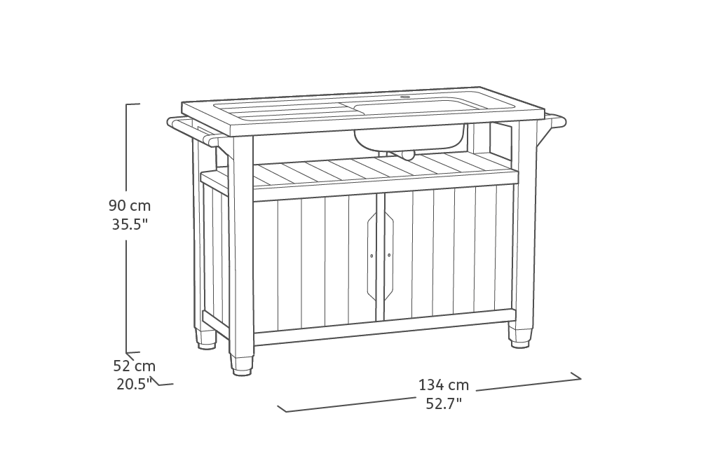 Keter Unity XL BBQ Entertainment Unit with Sink