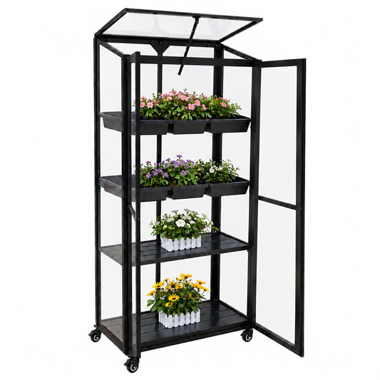 Urban Balcony Greenhouse 1500 - With Shelves & Seedlings Trays