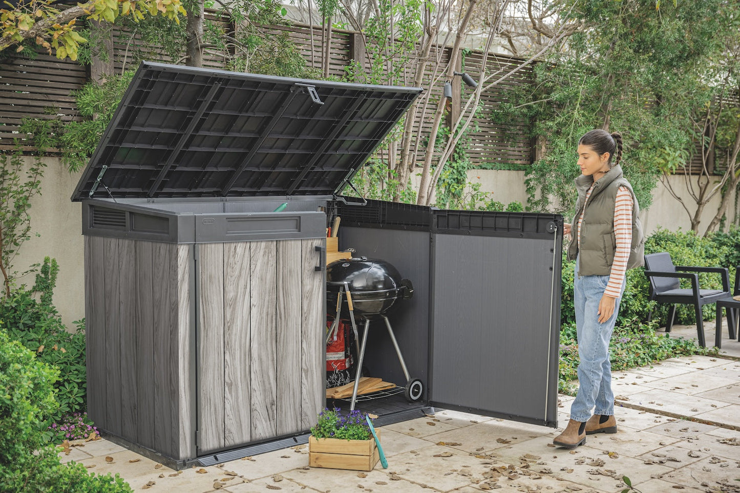 PRE ORDER: OCT.- Keter Signature Horizontal Shed - Stormgrey Look