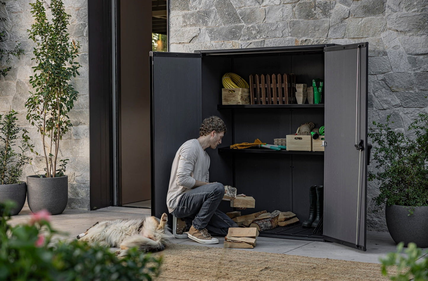 PRE ORDER: SEP.- Keter Signature Vertical Shed - Stormgrey Look