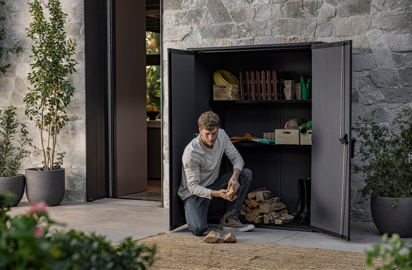 PRE ORDER: SEP.- Keter Signature Vertical Shed - Stormgrey Look