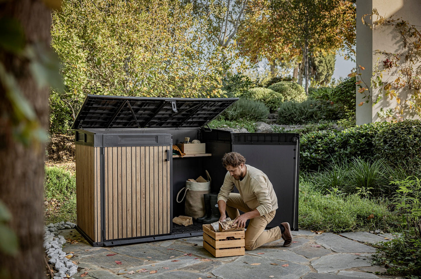 PRE ORDER: OCT. - Keter Signature Horizontal Shed - Venetian Brown 2020L