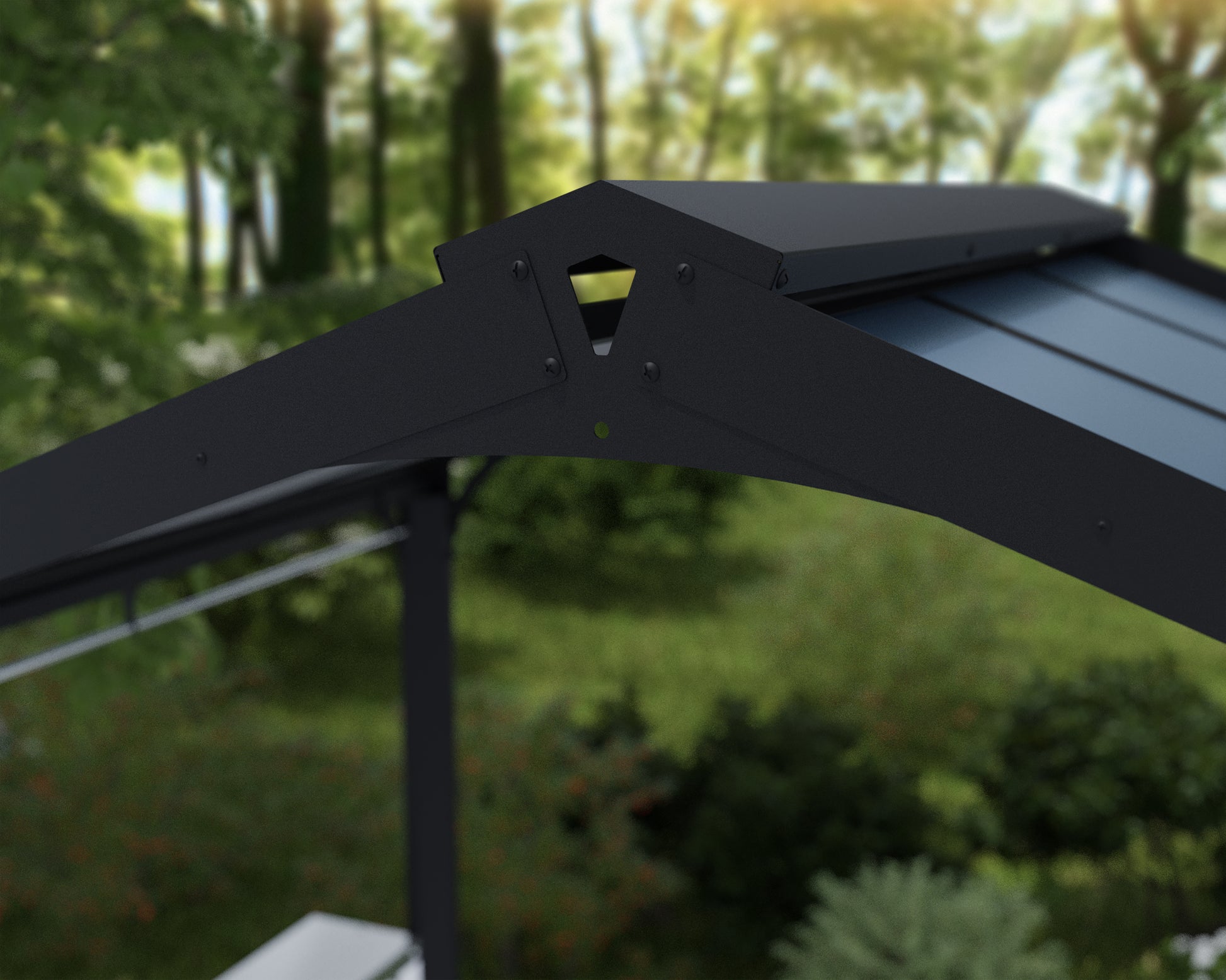 Austin Grill Gazebo 1.8m x 2.2m - Black Frame With Grey Roof