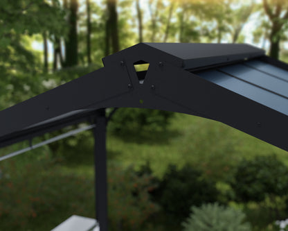 Austin Grill Gazebo 1.8m x 2.2m - Black Frame With Grey Roof