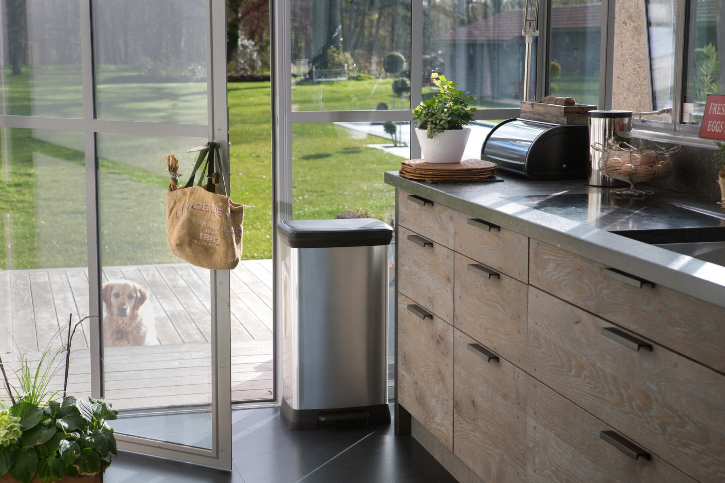 PRE ORDER: OCT. - Curver Deco Pedal Bin - 50L - Steel Look