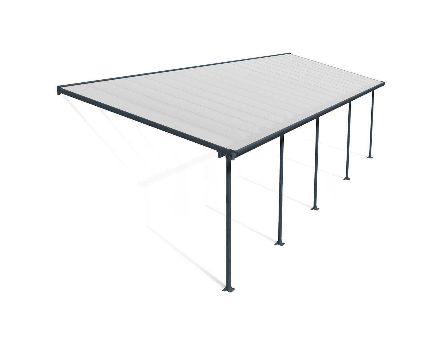 Feria Patio Cover 10.4m x 3m - Grey Frame With Clear Roof