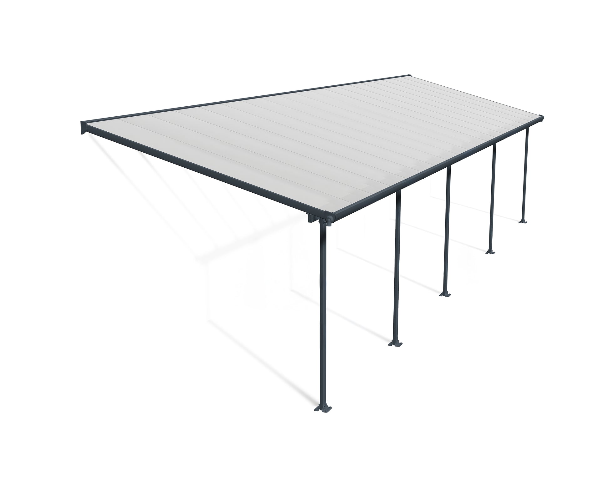 Feria Patio Cover 10.4m x 3m - Grey Frame With Clear Roof