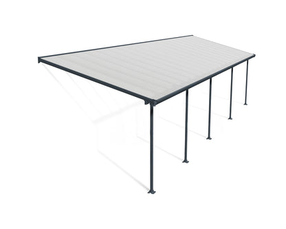 Feria Patio Cover 10.4m x 3m - Grey Frame With Clear Roof
