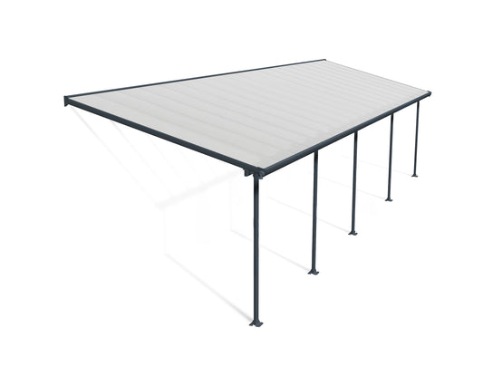 Feria Patio Cover 10.4m x 3m - Grey Frame With Clear Roof