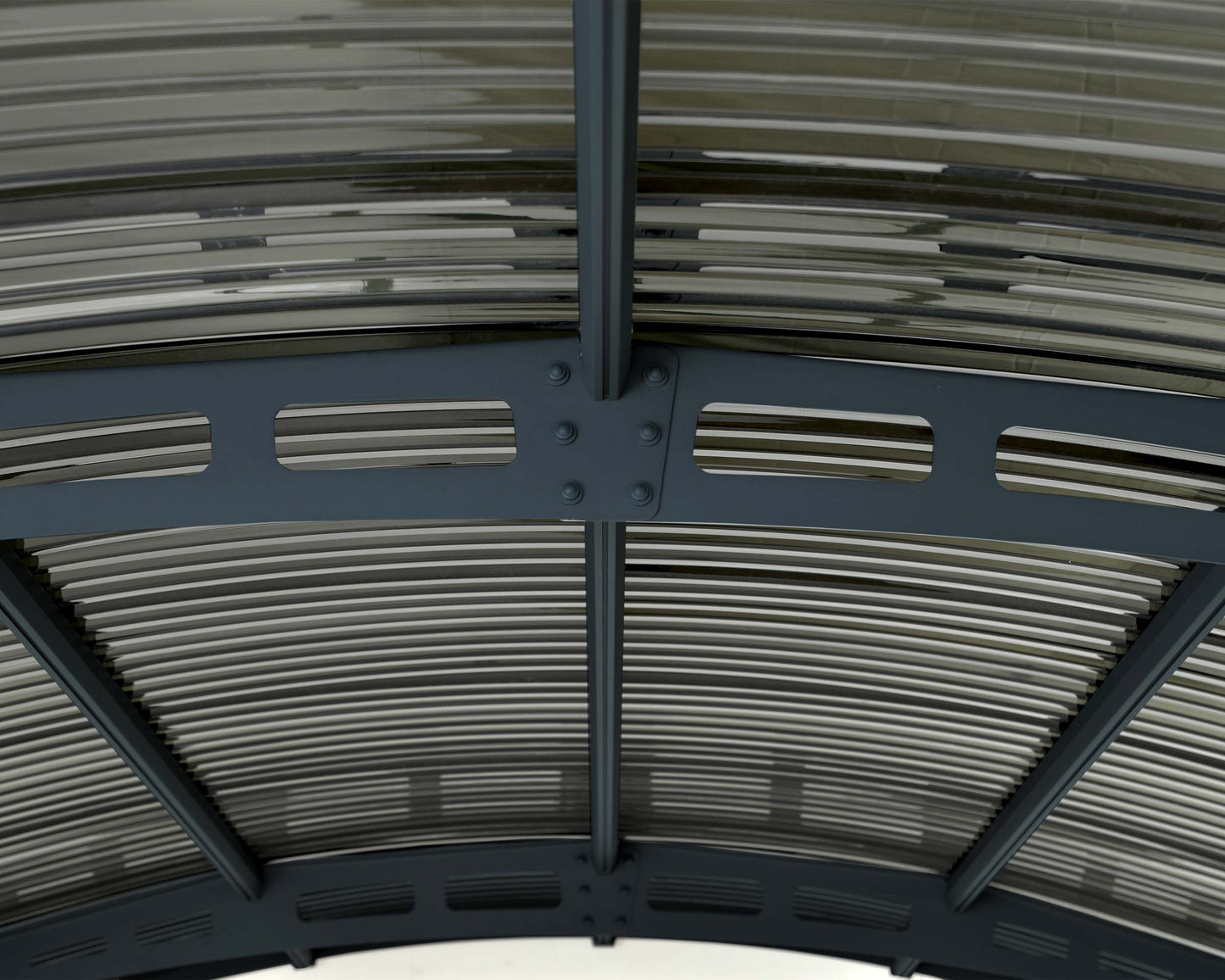 Atlas Carport 2.9m x 4.9m - Grey Frame With Grey Corrugated Roof - mazeproducts