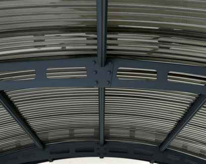 Atlas Carport 2.9m x 4.9m - Grey Frame With Grey Corrugated Roof - mazeproducts