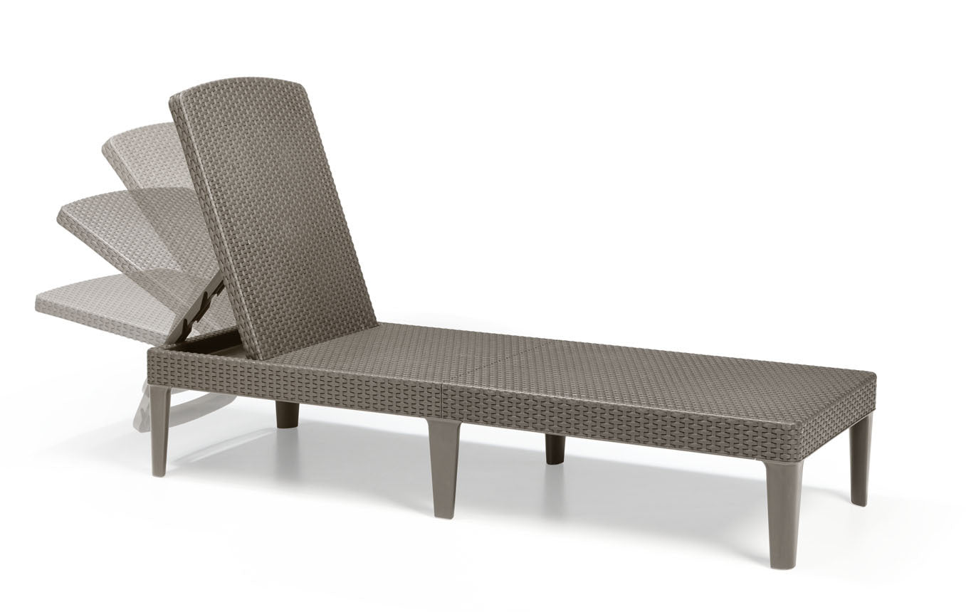 PRE ORDER: SEP. - Keter Jaipur Outdoor Sun Lounger with Cushion - Cappuccino - 2 Pack