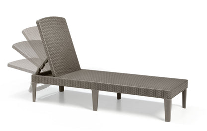 PRE ORDER: SEP. - Keter Jaipur Outdoor Sun Lounger with Cushion - Cappuccino - 2 Pack