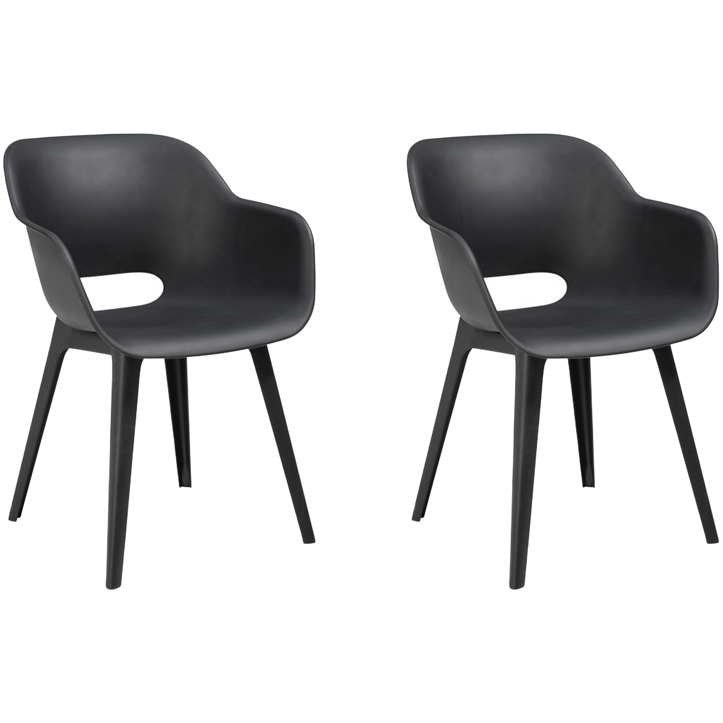 Keter Akola Dining Chair  - Graphite -2 PACK