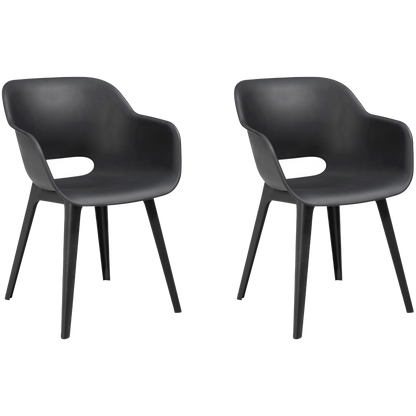 Keter Akola Dining Chair  - Graphite -2 PACK