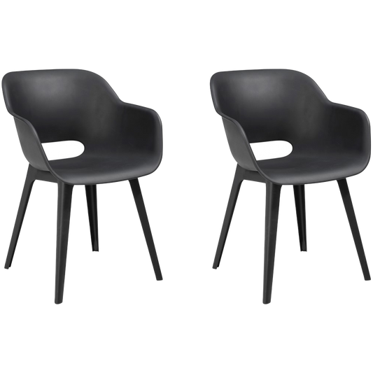 Keter Akola Dining Chair  - Graphite -2 PACK