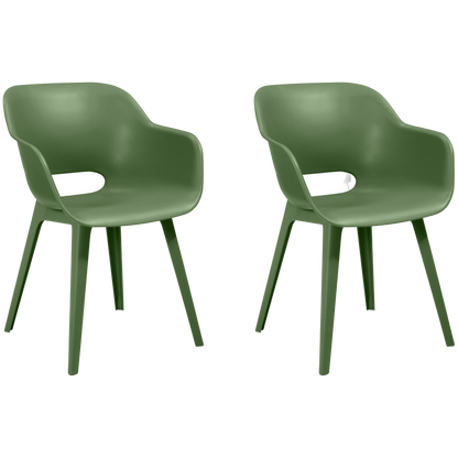 Keter Akola Dining Chair - Olive Green- 2 Pack
