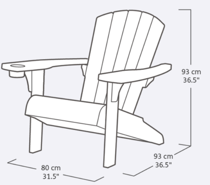 PRE ORDER: SEP. - Keter Alpine Adirondack Chair - Graphite