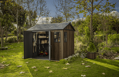 PRE ORDER: OCT. - Keter Apex Shed 7.5x9 - Walnut Look (2.3 x 2.9m)