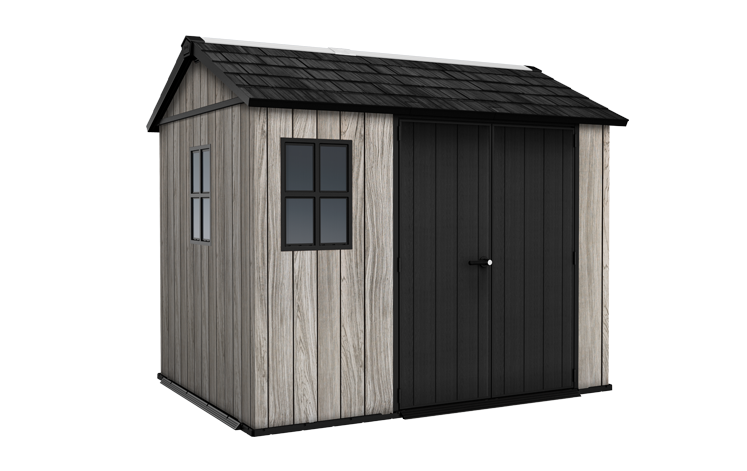 PRE ORDER: OCT. - Keter Apex Shed 7.5x9 - Stormgrey Look (2.3 x 2.9m)