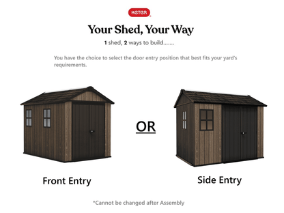 PRE ORDER: OCT. - Keter Apex Shed 7.5x9 - Walnut Look (2.3 x 2.9m)