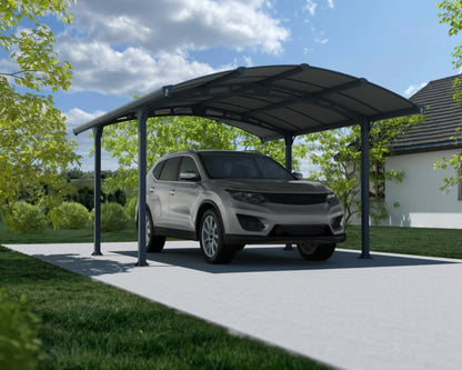 Arcadia Carport 3.6m x 4.4m - Grey Frame With Grey Roof - mazeproducts