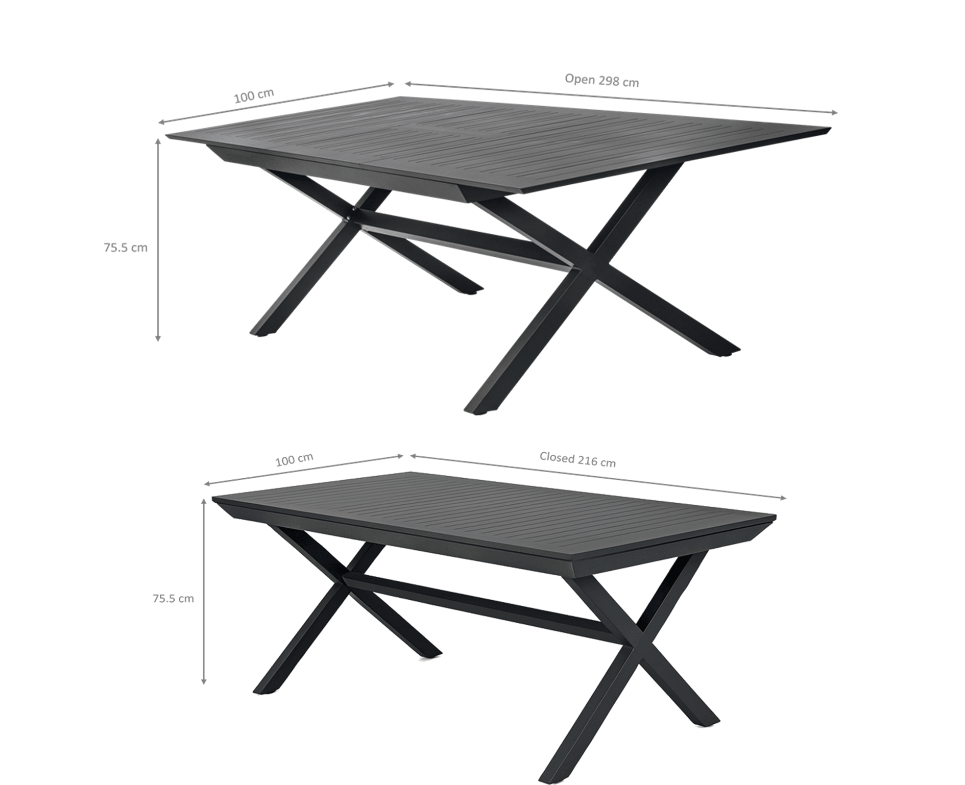 Keter Barcelona Metaline Extendable Dining Set - Black