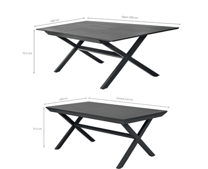 Keter Barcelona Metaline Extendable Dining Set - Black