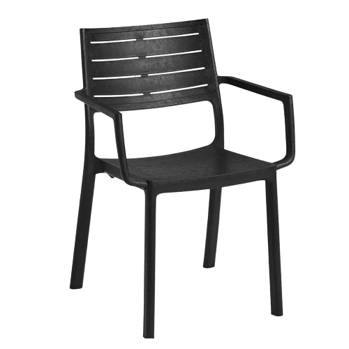 Keter Metaline Metal Look Dining Chair : Black - 6 PACK