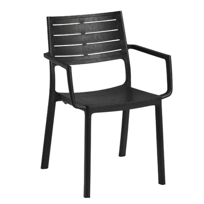 Keter Metaline Metal Look Dining Chair : Black - 6 PACK