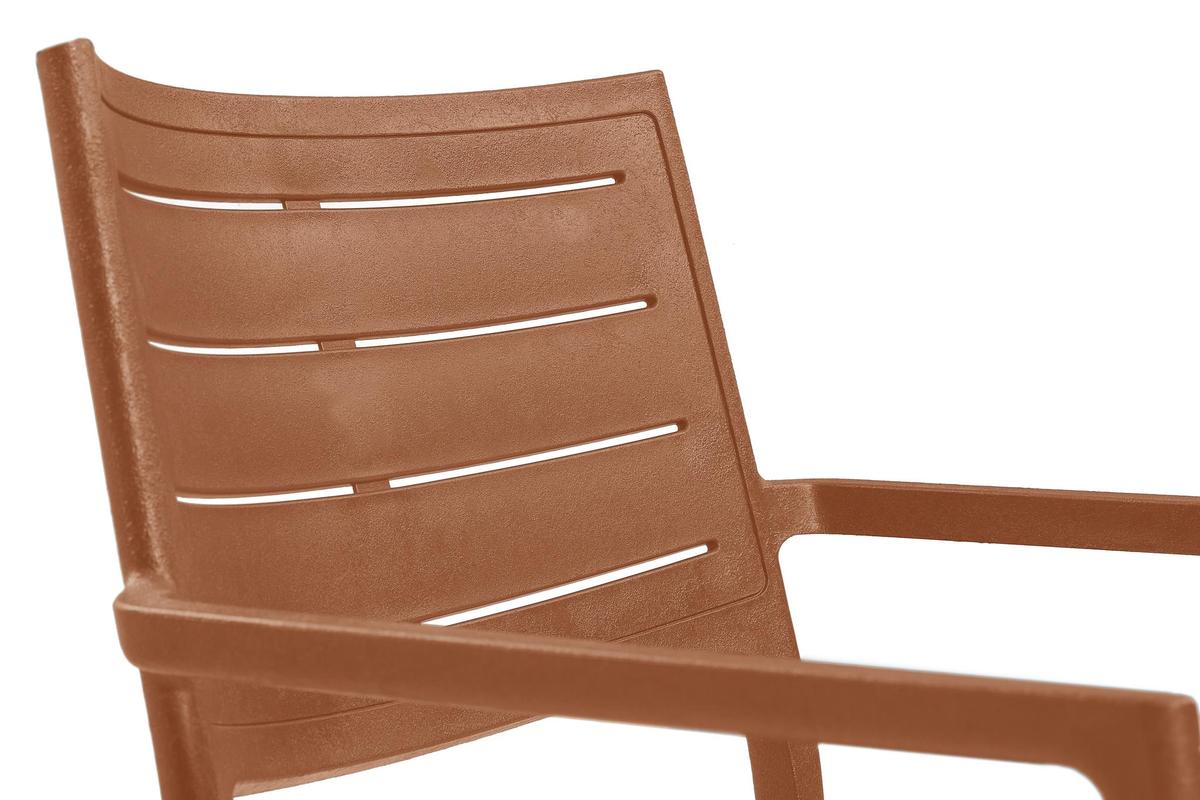 PRE ORDER: SEP. - Keter Metaline Metal Look Dining Chair: Terracotta - 6 Pack