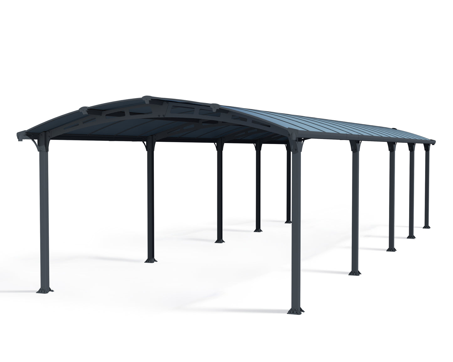 Arcadia Carport 3.6m x 10.8m - Grey Frame With Grey Roof