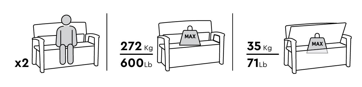 PRE ORDER: OCT. -  Keter Signature 227L Storage Bench - Walnut Look