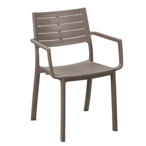 PRE ORDER: SEP. - Keter Metaline Metal Look Dining Chair: Cappuccino- 6 Pack