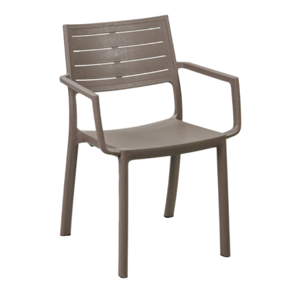 PRE ORDER: SEP. - Keter Metaline Metal Look Dining Chair: Cappuccino- 6 Pack