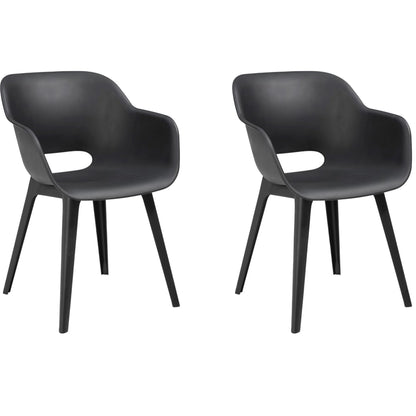 Keter Akola Dining Chair  - Graphite -2 PACK