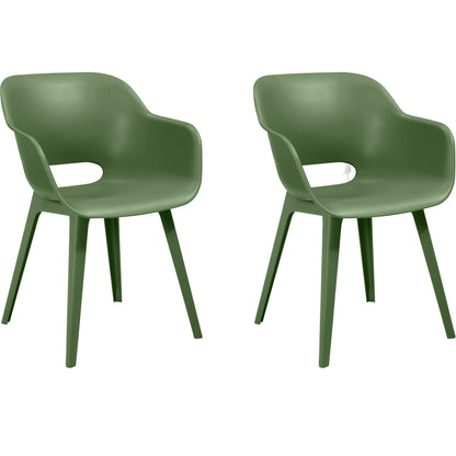 Keter Akola Dining Chair - Olive Green- 2 Pack