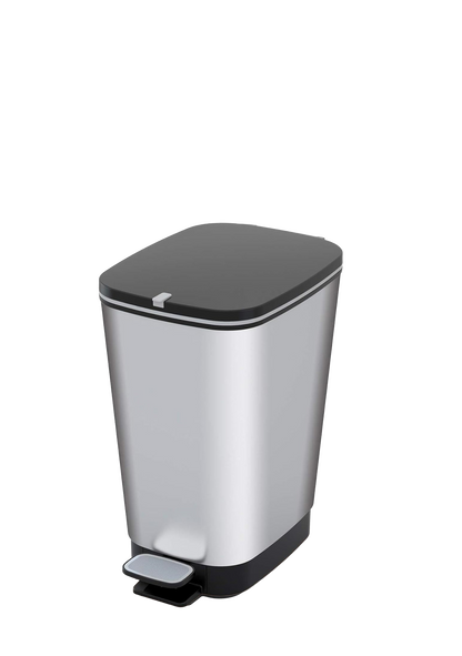 PRE ORDER: OCT. - Curver Chic 10L Pedal Bin - Steel Look