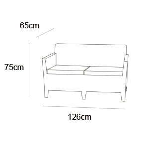 Keter Orlando Outdoor Lounge Set with Adjustable Coffee Table