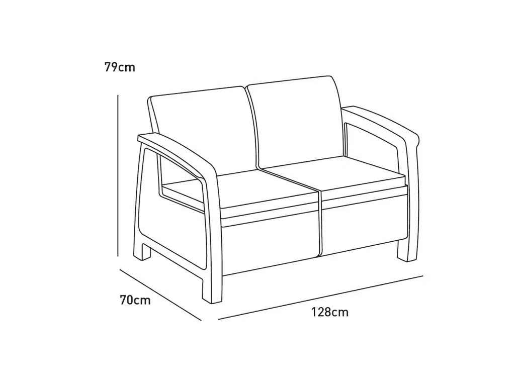 PRE ORDER: OCT. - Keter Corfu 2 Seater Sofa