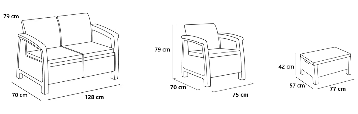 PRE ORDER: OCT. - Keter Corfu 4 Seater Storage Lounge Set