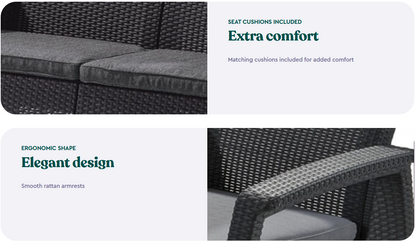 PRE ORDER: OCT. - Keter Corfu 3 Seater Sofa
