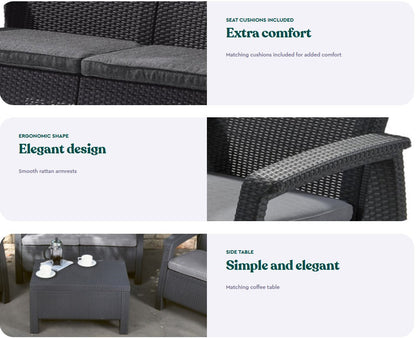 PRE ORDER: OCT. - Keter Corfu 4 Seater Storage Lounge Set