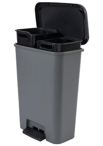Curver Compatta 50L Duo 23+23L Recycling Bin - Grey